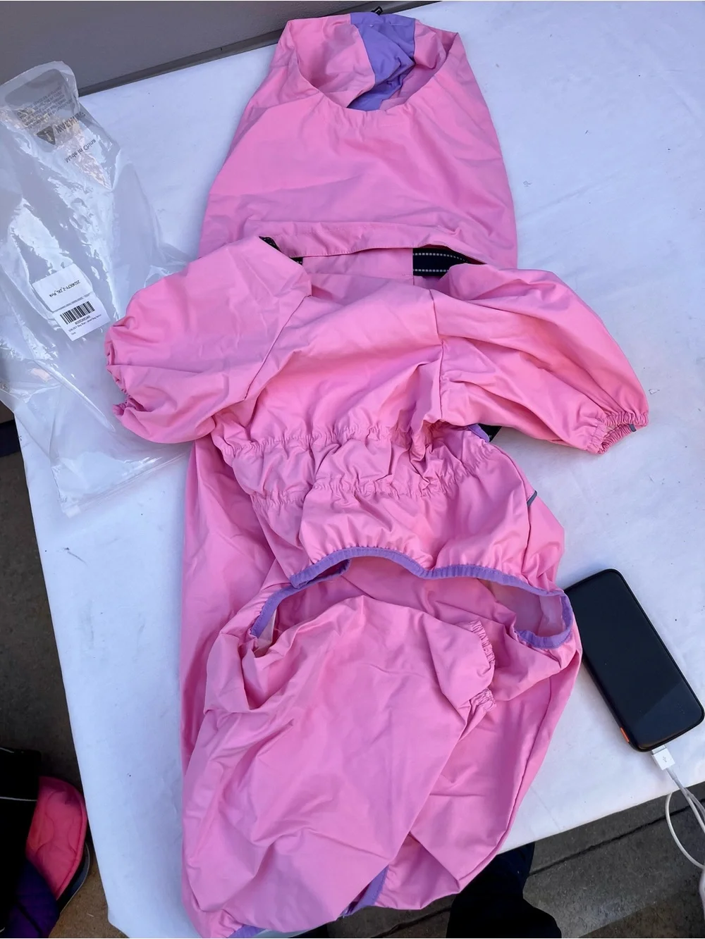 QBLEEV Lightweight Dog Windbreaker, Waterproof Outdoor Jacket, Pink, 2XL Waterpr